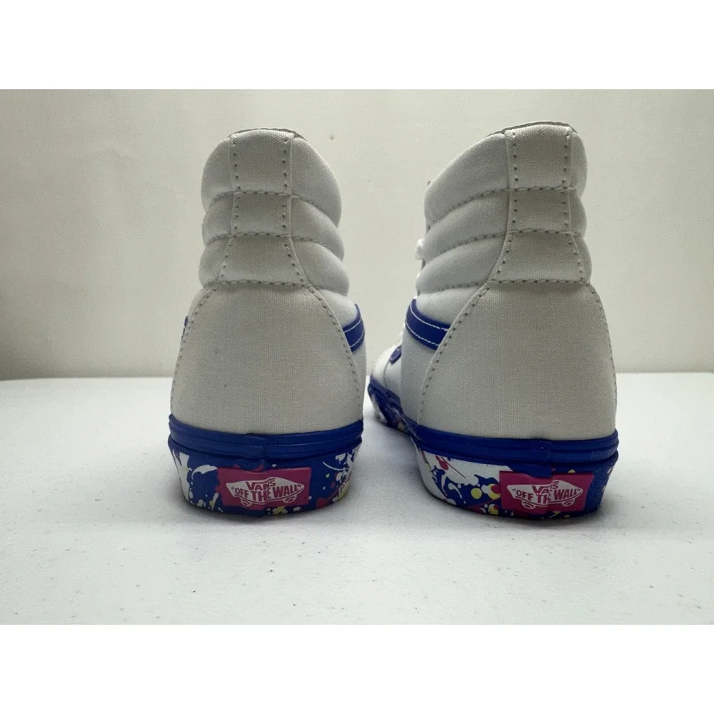 Vans Sk8-Hi Womens 7 White Paint Splatter True White High Top Sneakers